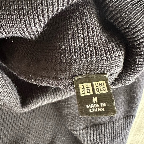 Uniqlo sleeveless navy blue turtleneck wool dress - size M - Picture 3 of 6